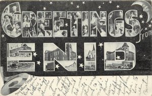 Vintage Postcard Greetings From Enid OK Women and Town Multiview