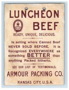 1880's Armour Packing Co. Luncheon Beef Anthropomorphic Monkey & Bird P175 
