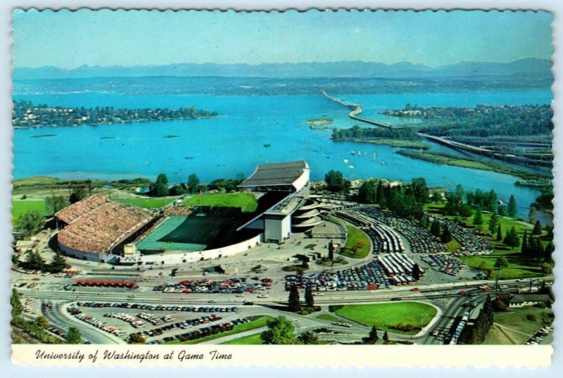 UNIVERSITY of WASHINGTON, Seattle WA~ Game Time FOOTBALL STADIUM 4x6  Postcard