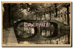 Postcard Old Delft Netherlands Korenmarkt