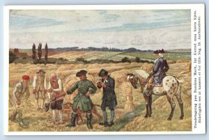 Lyngby Denmark Postcard Tithing on the Farmer's Field Before the Grain c1940's
