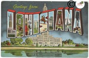 Old Big Letter Postcard Greetings From Louisiana Large Letter State Capitol