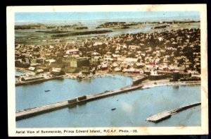 PEI Prince Edward Island SUMMERSIDE Aerial View R.C.A.F. Photo pm1950 ~ WB PECO