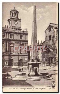 Postcard Ancient Roman Arles Obelisk and St. Trophime