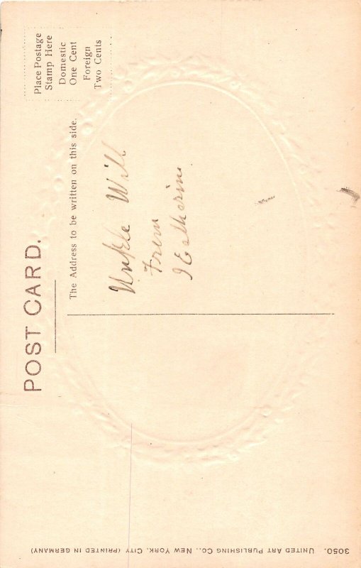 G67/ Santa Claus Christmas Postcard c1910 Snow Cold Tree 2