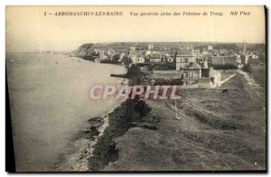 Old Postcard Arromanches Vue Generale Taking Cliffs Trecy