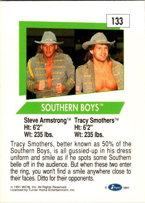 1991 WCW Wrestling Card Southern Boys Steve Armstrong Tracy Smothers sk21227
