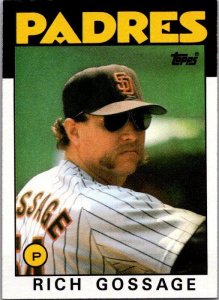 1986 Topps Baseball Card Rich Gossage San Diego Padres sk10706