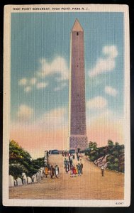 Vintage Postcard 1953 High Point Monument, Wantage, New Jersey (NJ)