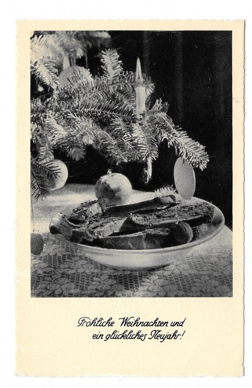 RPPC Frohliche Weinachten Austria Candle Tree Vintage WIKO Christmas RP Postcard