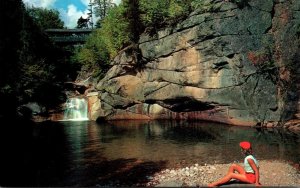 New Hampshire White Mountains Franconia Notch The Pool & Sentinel Pine Bridge