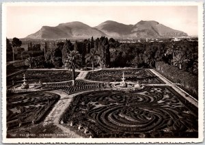 Palermo - Giardino Favorita Italy Real Photo RPPC Postcard