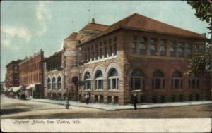 Eau Claire WI Ingram Block c1910 Postcard rpx