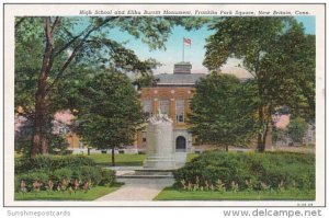 Connecticut New Britain High School and Elihu Burritt Monument Franklin Park ...