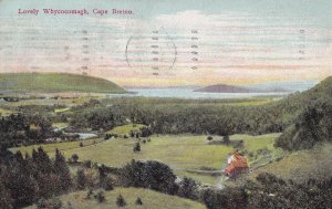 Lake Whycocomagh Nova Scotia Canada 1908 Aerial Postcard