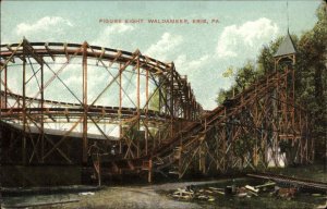 Erie PA Figure Eight Roller Coaster Waldameer Park c1910 Postcard