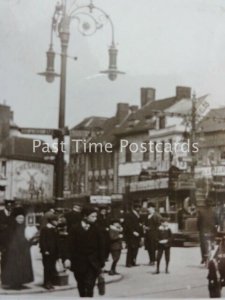 COVENTRY Broadgate shows OPEN TOP TRAMS MACDONALDS c1915 RP by Kingsway S11597