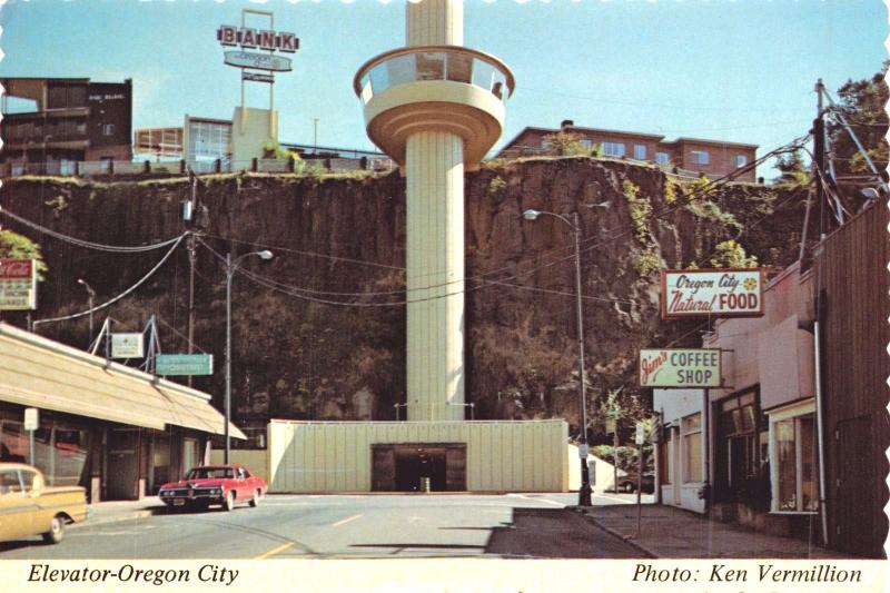 OREGON CITY OREGON ELEVATOR~KEN VERMILLION PHOTO POSTCARD c1960s