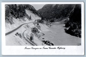 Canada Postcard Fraser Canyon on Trans Canada Highway c1940’s RPPC Photo