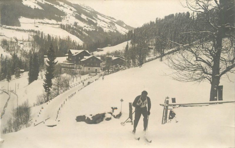 Austria Alpine mountaineers photo postcard winter sports ski