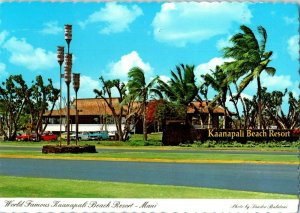 World Famous Kaanapali Beach Resort Maui Hawaii Postcard posted 1983