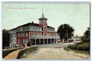 Block Island Rhode Island RI Postcard The Manisses Hotel Building Exterior 1915