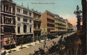 Argentina Buenos Aires Avenida De Mayo Postcard C115