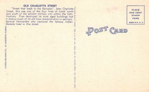 Vintage Postcard 1930's Old Charlotte Street Oldest City In US St. Augustine FL 