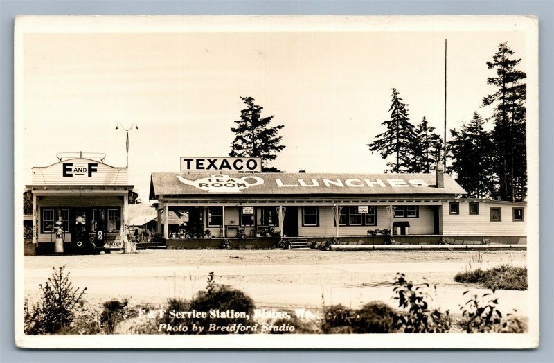 BLAINE WA TEXACO GAS STATION E & F SERVICE ANTIQUE REAL PHOTO POSTCARD RPPC