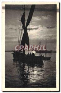 Postcard Old fishing boat returning to port Tartary