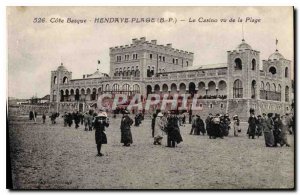 Old Postcard Hendaye Cote Basque Hendaye (B P) Casino seen from the beach