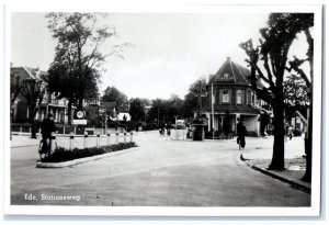 c1940's Road Scene Stationsweg Ede Netherlands Unposted RPPC Photo Postcard