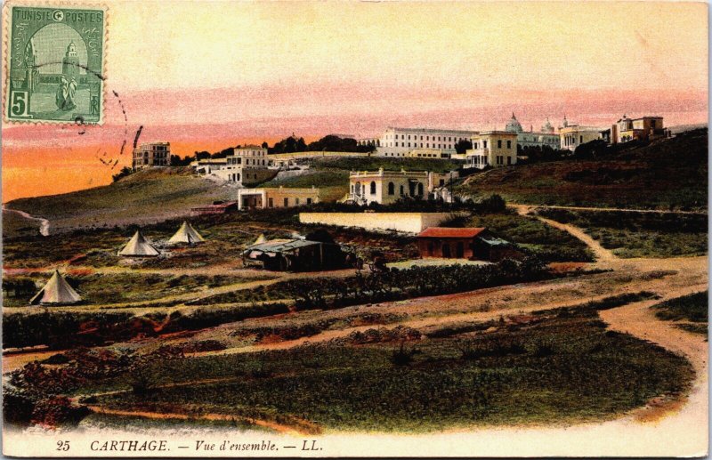 Tunisia Carthage Vue d'ensemble Vintage Postcard C177