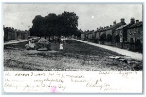 c1905 East Witton Village Wensleydale Yorkshire England at Moonlight Postcard