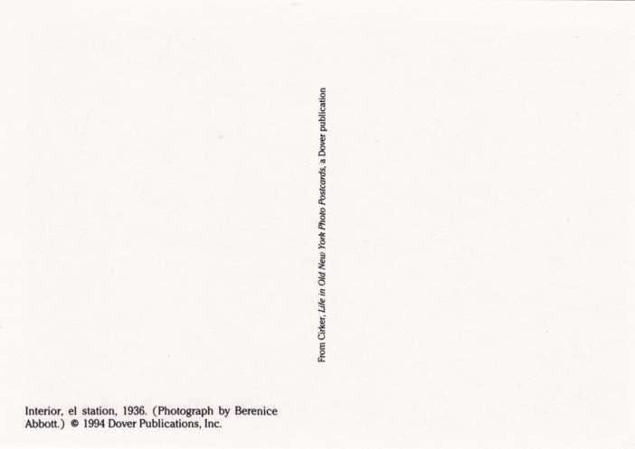 Interior Elevated RR Station - New York City - Dover Reprint