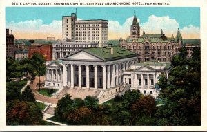 Virginia Richmond State Capitol Square Showing Capitol City Hall and Richmond...