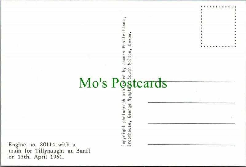 Railways Postcard- Engine No 80114 With a Train For Tillynaught, Banff RR11336