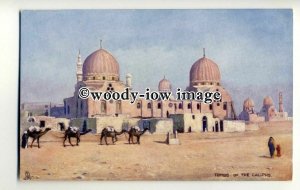 ar0420 - Camel Train & Tombs of Caliphs - Artist - U/K -  Postcard - Tuck's 7204