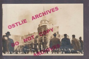 Geneva NEBRASKA RPPC 1910 FIRE Flames MAIN STREET BURNING Crowd DISASTER NE