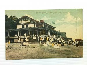 Vintage Postcard 1911 At the Beach Mamauguin New Haven CT Connecticut