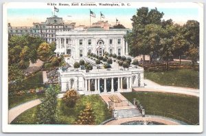 Vintage White House East Entrance Washington D.C. Postcard 1923