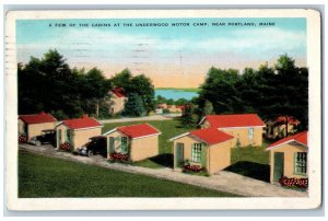 1931 Cabins At Underwood Motor Camp Classic Car Portland Maine Vintage Postcard