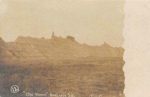 RPPC Old Woman Badlands, South Dakota 1907 Vintage Real Photo Postcard