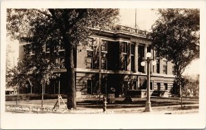 Larned KS Cummins Memorial Library Real Photo Postcard G75