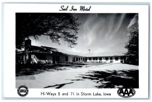 c1950's Sail Inn Motel Hi Ways Storm Lake Iowa IA RPPC Photo Vintage Postcard