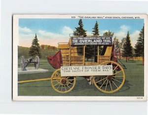 Postcard The Overland Trail Stage Coach Cheyenne Wyoming USA