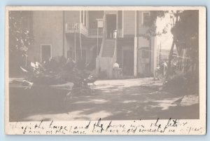 Ponce Puerto Rico PR Postcard RPPC Photo Victorian House Ladder People Scene