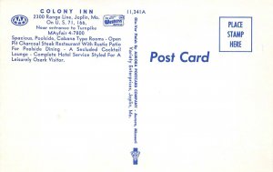 COLONY INN Joplin, Missouri Roadside ROUTE 66 Swimming Pool Cars 1960s Vintage