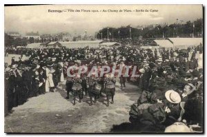 Postcard Old Rennes Fete 1910 Flowers In Martius Exit Corso TOP