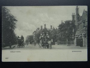 Birmingham HAGLEY ROAD showing HORSE DRAWN OMNIBUS c1905 Postcard